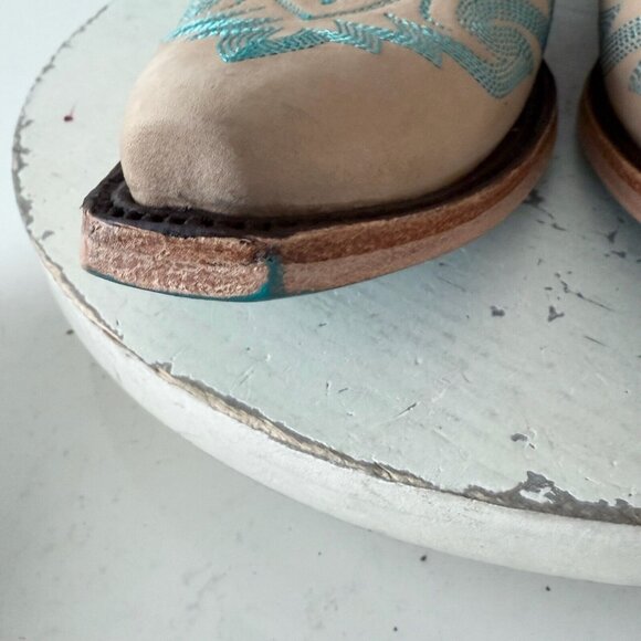 Lane LEXINGTON Womens Cowboy Bootie Sz 9 Sand and Stream Western Cowgirl Boots - Picture 7 of 13